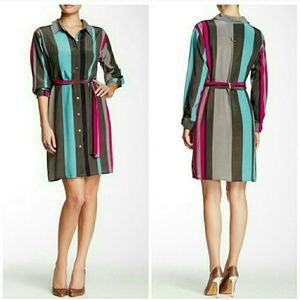 Presley Skye Striped Silk Dress Size XS